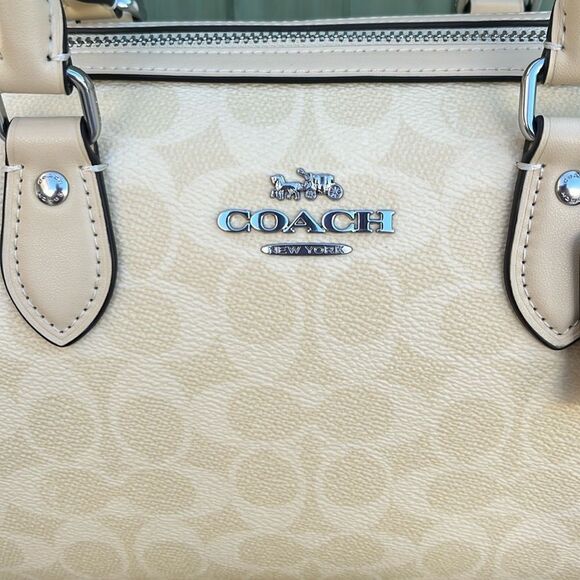 Coach Rowan Satchel Bag In Signature Canvas Crossbody Purse - Picture 4 of 16